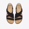 Maelynn Gem zwarte platte sandalen van nubuck voor dames