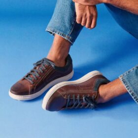 Mapstone Lace mahoniehouten leren Sneakers voor heren