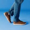 Mapstone-sneakers met vetersluiting voor heren, van bruin leer