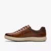 Mapstone-sneakers met vetersluiting voor heren, van bruin leer
