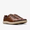 Mapstone-sneakers met vetersluiting voor heren, van bruin leer