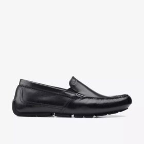 Markman Plain zwarte leren driver-Loafers voor heren
