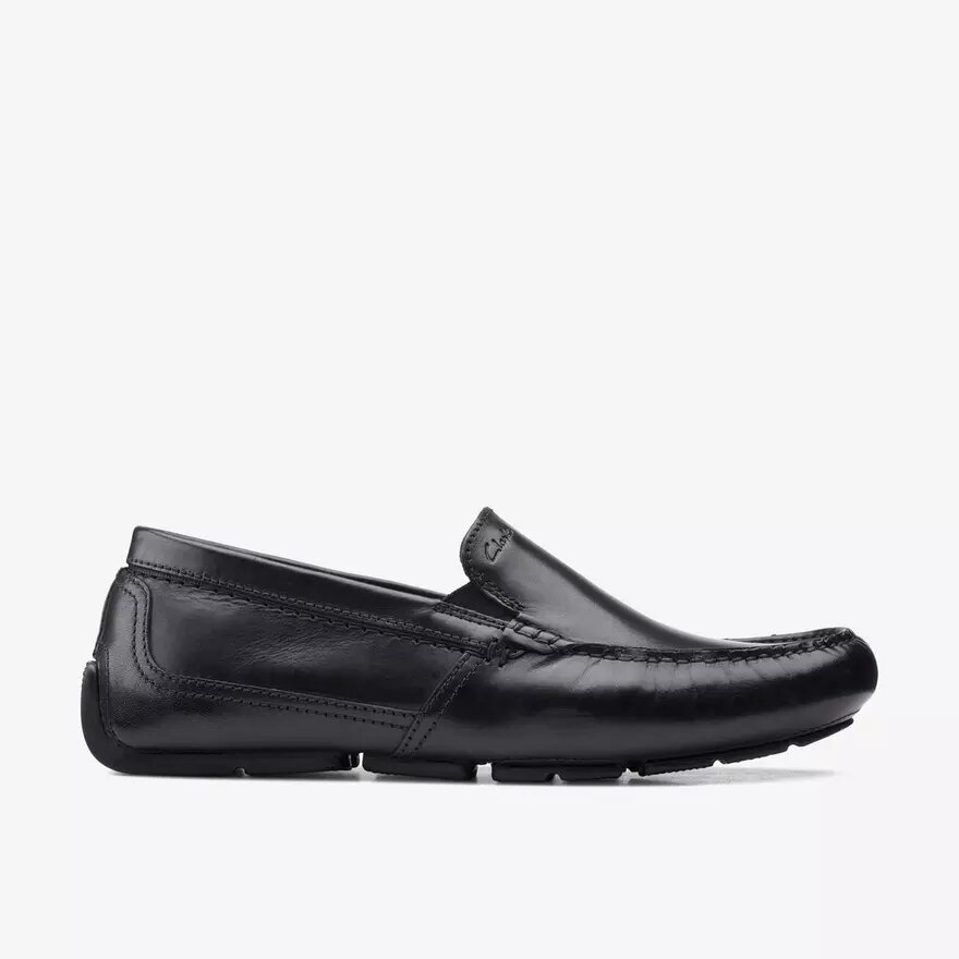 Markman Plain zwarte leren driver-Loafers voor heren Markman Plain zwarte leren driver-Loafers voor heren
