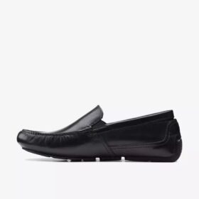 Markman Plain zwarte leren driver-Loafers voor heren