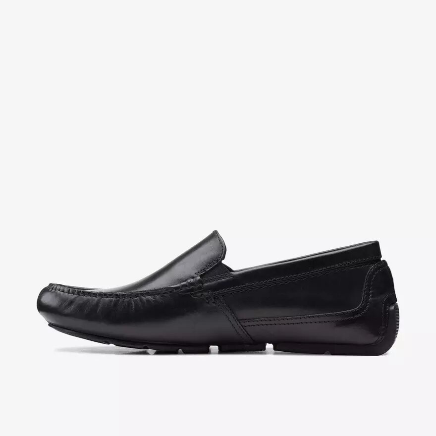 Markman Plain zwarte leren driver-Loafers voor heren Markman Plain zwarte leren driver-Loafers voor heren