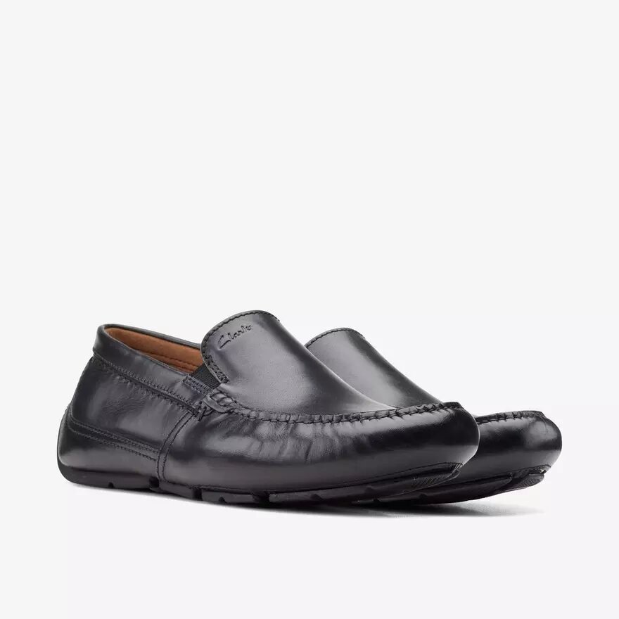 Markman Plain zwarte leren driver-Loafers voor heren Markman Plain zwarte leren driver-Loafers voor heren