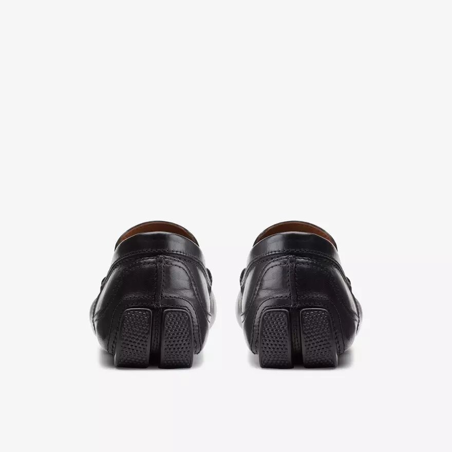 Markman Plain zwarte leren driver-Loafers voor heren Markman Plain zwarte leren driver-Loafers voor heren