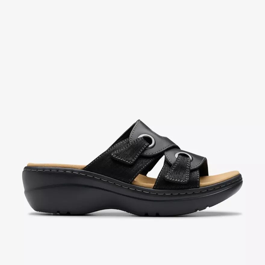 Merliah2 Cove zwarte leren Wedges voor dames Merliah2 Cove zwarte leren Wedges voor dames