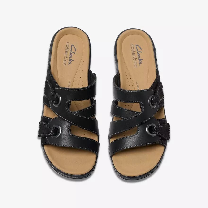 Merliah2 Cove zwarte leren Wedges voor dames Merliah2 Cove zwarte leren Wedges voor dames