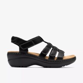 Merliah2 Ruby zwarte leren Wedges voor dames
