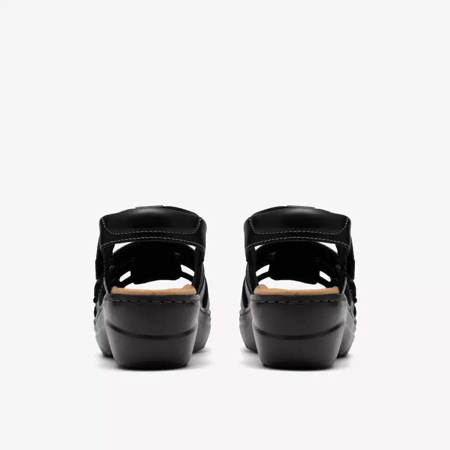 Merliah2 Ruby zwarte leren Wedges voor dames Merliah2 Ruby zwarte leren Wedges voor dames
