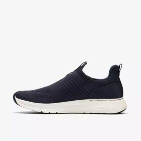 Motion Trek herensneakers in marineblauw gebreid