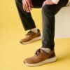 Motion Trek Pt donkerbruine leren Sneaker voor heren