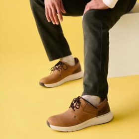Motion Trek Pt donkerbruine leren Sneaker voor heren