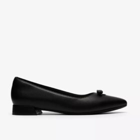 Natalyn Trim zwarte leren Slip-ons voor dames