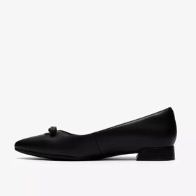 Natalyn Trim zwarte leren Slip-ons voor dames