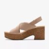 Nerisa West sand nubuck-Wedges voor dames