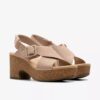 Nerisa West sand nubuck-Wedges voor dames