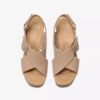 Nerisa West sand nubuck-Wedges voor dames