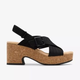 Nerisa West zwarte nubuck-Wedges voor dames