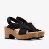Nerisa West zwarte nubuck-Wedges voor dames