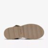 Orinoco3 Cross crèmekleurige leren platte sandalen voor dames