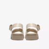 Orinoco3 Cross crèmekleurige leren platte sandalen voor dames