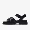 Orinoco3 Cross zwarte leren platte sandalen voor dames Orinoco3 Cross zwarte leren platte sandalen voor dames