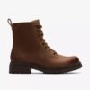 Orinoco3-model enkellaarsjes voor dames van walnootkleurig leer