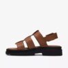 Orinoco3 Strap platte sandalen van bruin leer voor dames