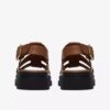 Orinoco3 Strap platte sandalen van bruin leer voor dames