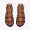 Orinoco3 Strap platte sandalen van bruin leer voor dames