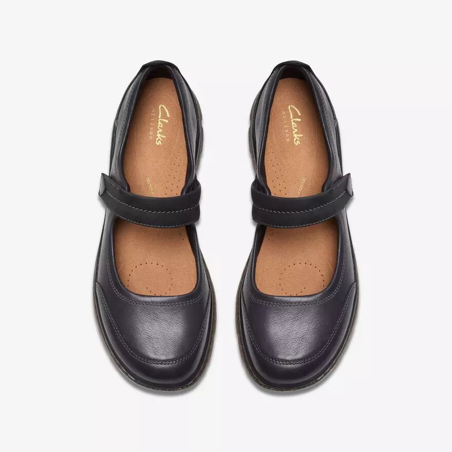 Orlene Jane Mary Janes van zwart leer voor dames Orlene Jane Mary Janes van zwart leer voor dames