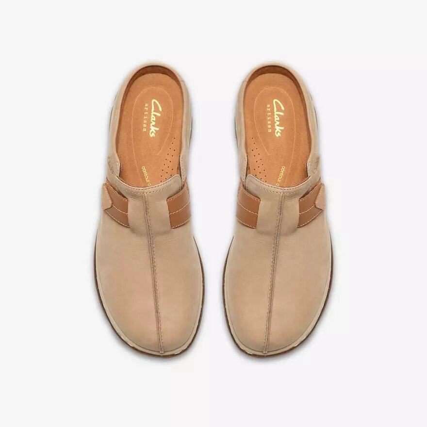 Orlene-klomp voor dames, taupe, nubuck Clogs & Muiltjes Orlene-klomp voor dames, taupe, nubuck Clogs & Muiltjes
