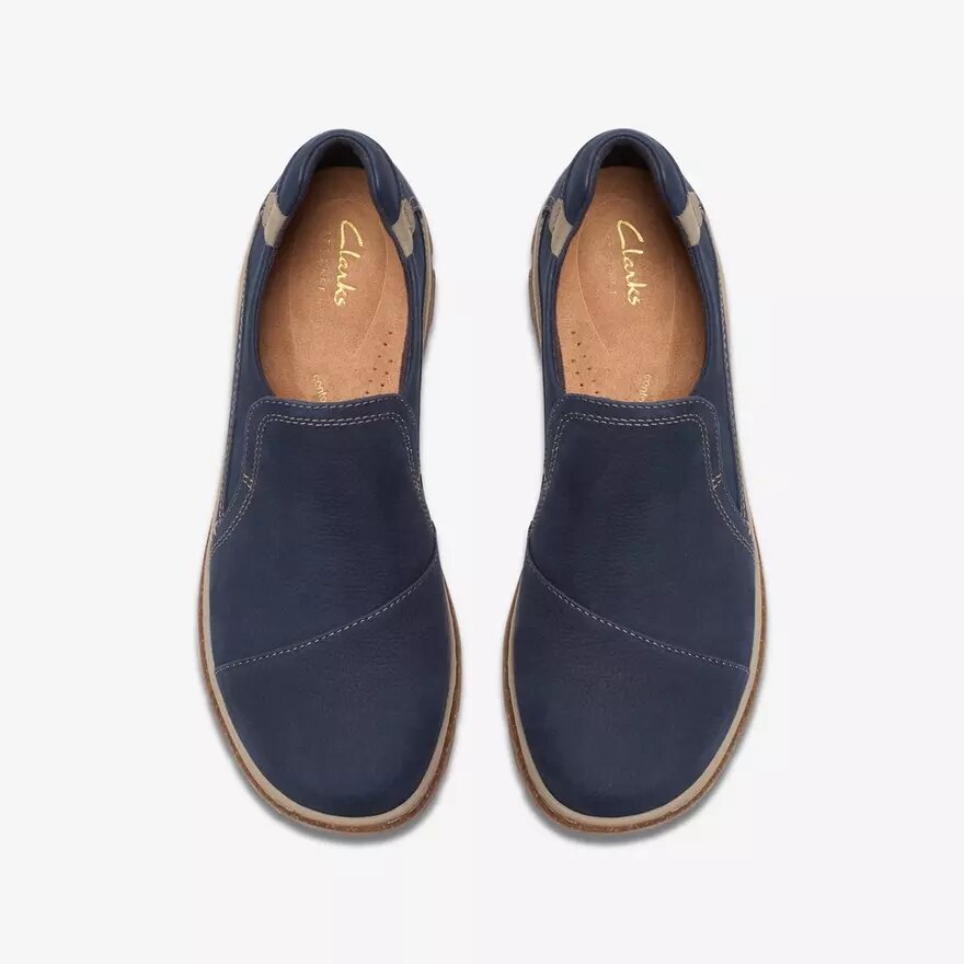 Orlene Slip Navy Nubuck slip-ons voor dames Orlene Slip Navy Nubuck slip-ons voor dames