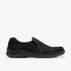 Orlene Slip voor dames: zwarte leren Slip-ons