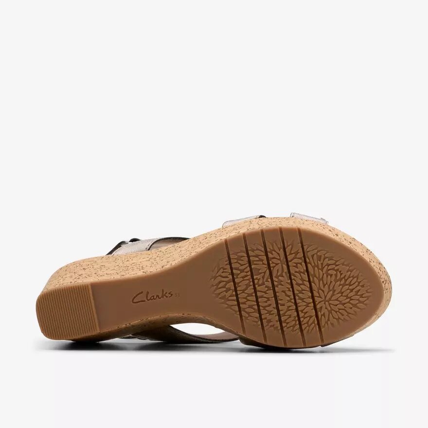 Rose-model taupe metallic Wedges voor dames Rose-model taupe metallic Wedges voor dames