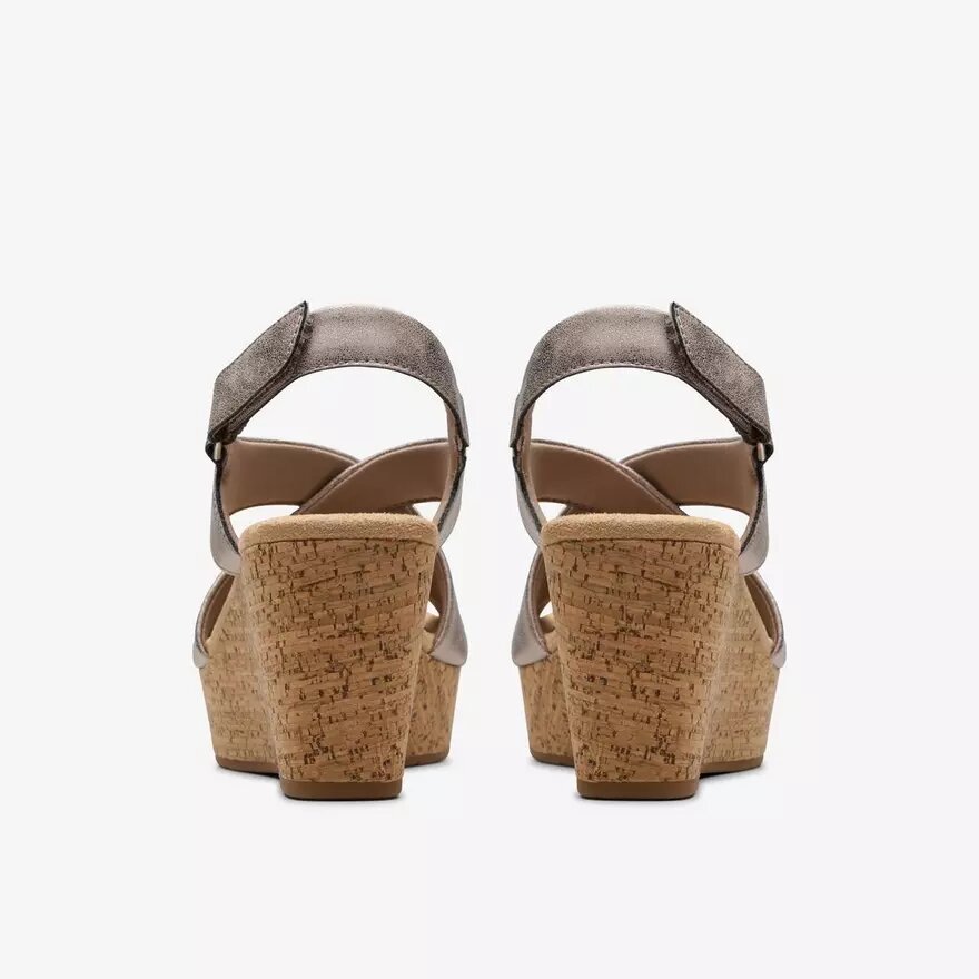 Rose-model taupe metallic Wedges voor dames Rose-model taupe metallic Wedges voor dames