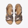 Rose-model taupe metallic Wedges voor dames Rose-model taupe metallic Wedges voor dames