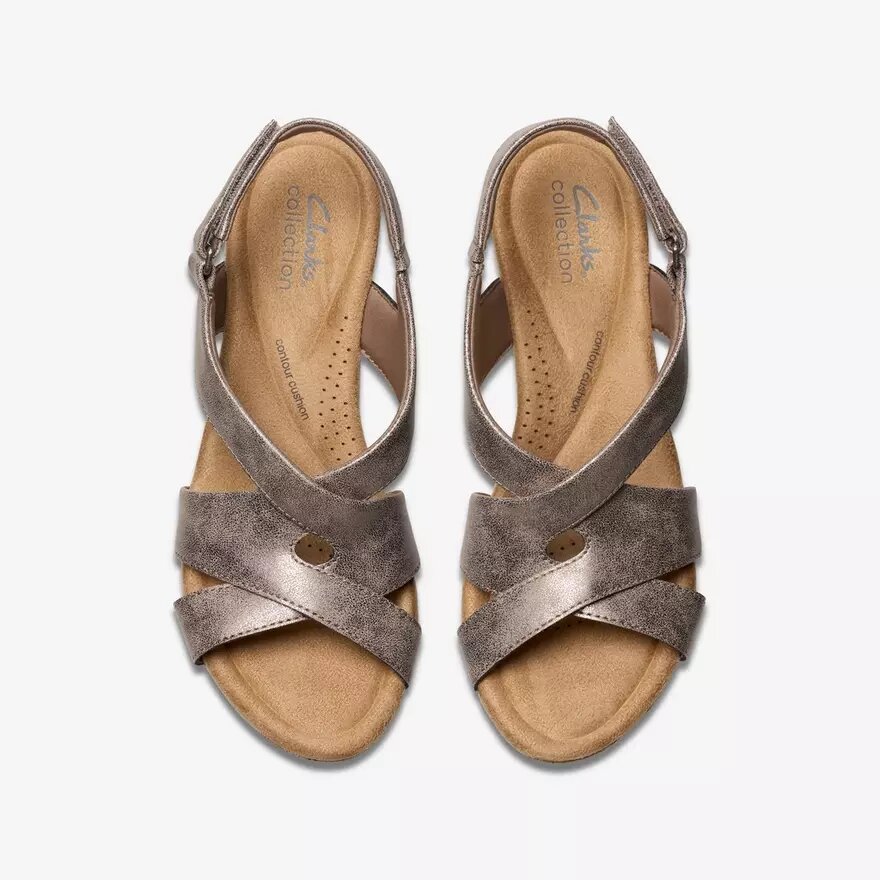 Rose-model taupe metallic Wedges voor dames Rose-model taupe metallic Wedges voor dames