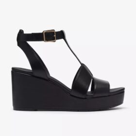 Sabina Hope zwarte leren Wedges voor dames