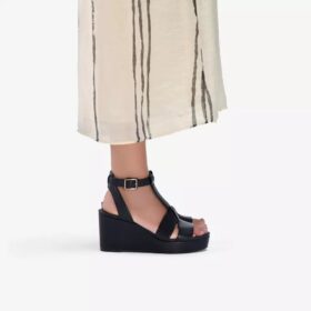 Sabina Hope zwarte leren Wedges voor dames