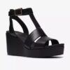 Sabina Hope zwarte leren Wedges voor dames