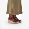 Sabina-slingers met zwarte leren Wedges voor dames Sabina-slingers met zwarte leren Wedges voor dames