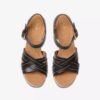 Sabina-slingers met zwarte leren Wedges voor dames Sabina-slingers met zwarte leren Wedges voor dames