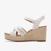 Sabina Strap crèmekleurige leren Wedges voor dames Sabina Strap crèmekleurige leren Wedges voor dames