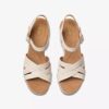 Sabina Strap crèmekleurige leren Wedges voor dames Sabina Strap crèmekleurige leren Wedges voor dames