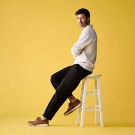 Sailview-bootchoenen met veters voor heren, lichtbruin nubuck