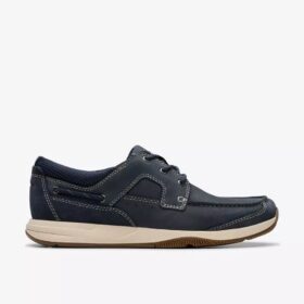 Sailview heren bootchoenen met veters van marineblauw nubuck