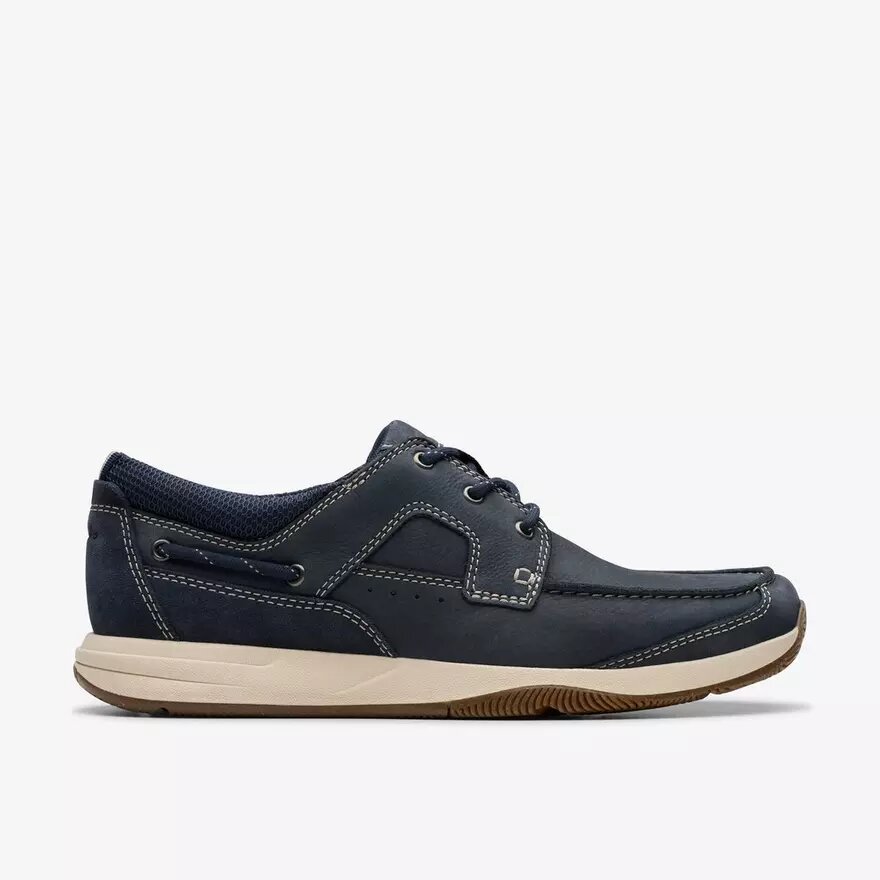 Sailview heren bootchoenen met veters van marineblauw nubuck Sailview heren bootchoenen met veters van marineblauw nubuck